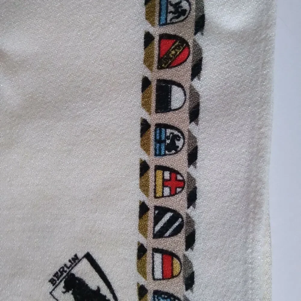 VIntage German Linen Napkin Set Coat Arms 6 Flag Crest Shield Cities Octoberfest